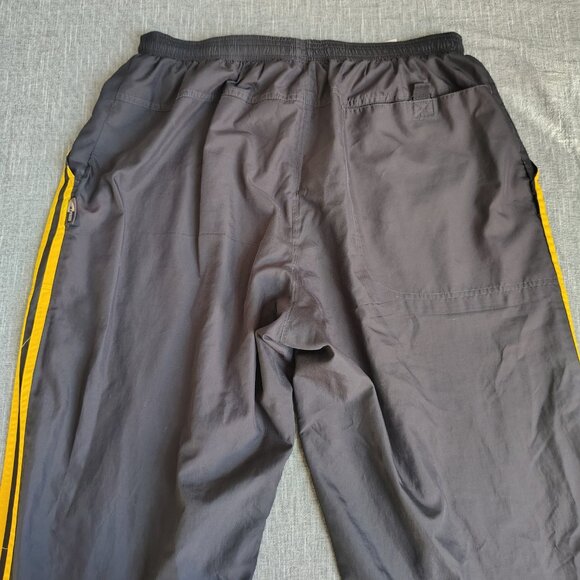 Vintage adidas Track Pants Size XL Charcoal Yellow Mesh Lined Athletic - Picture 10 of 16